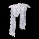 Women embroidered lace scarf white X9Y2
