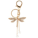 Dragonfly Rhinestone Crystal Lobster Clasp Alloy Keychain Keyring