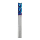 Drillpro 5pcs 2-6mm 4 Flutes Tungsten Carbide Milling Cutter HRC65 Blue NACO Coated Milling Cutter CNC Tool