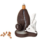 Ceramic Waterfall Backflow Smoke Incense Burner Censer Holder Decorations 10 Cones