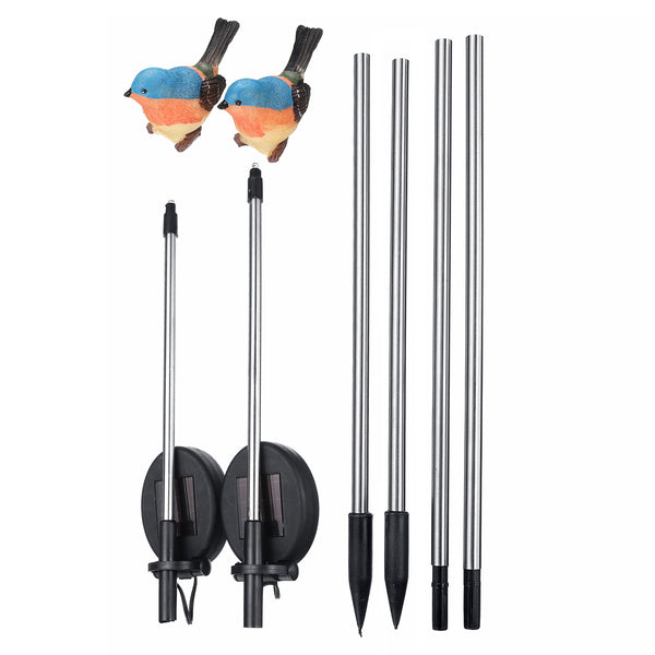 2Pcs/Set Solar Power Bird LED Light Outdoor Garden Lawn Waterproof Yard Lamp Street Light Decor