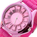 Woman Watch Quartz Silicon Strap rose Red Flower Dial Arabic Numerals U3K8