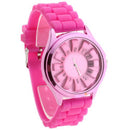 Woman Watch Quartz Silicon Strap rose Red Flower Dial Arabic Numerals U3K8