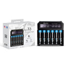 Eizfan 6 Slots Battery Charger LED Display Screen USB/EU/US Plug Small Li-ion Charger For 18650