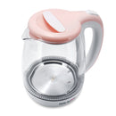 PINKBUNNY 1500W 1.8L Portable Stainless Steel Glass Travel Electric Kettle Fast & Safe