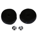 2x Road Race Bike Bicycle Cycling Handlebar Black Tape Ribbon Wrap with 2 P N8Y6