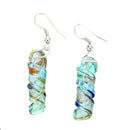 Swirl Glass Blue Collar Dangle Earrings Jewelry Set L1P7