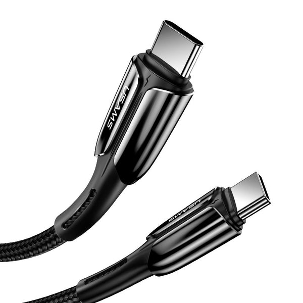 USAMS U442 Zinc Alloy 5A Type-C to Type-C Data Cable for Samsung Xiaomi Huawei