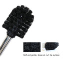 Removable Compact Home ABS Wall Mounted Brush Holder Scrubber Curved Cleaning Brush Stainless Steel
