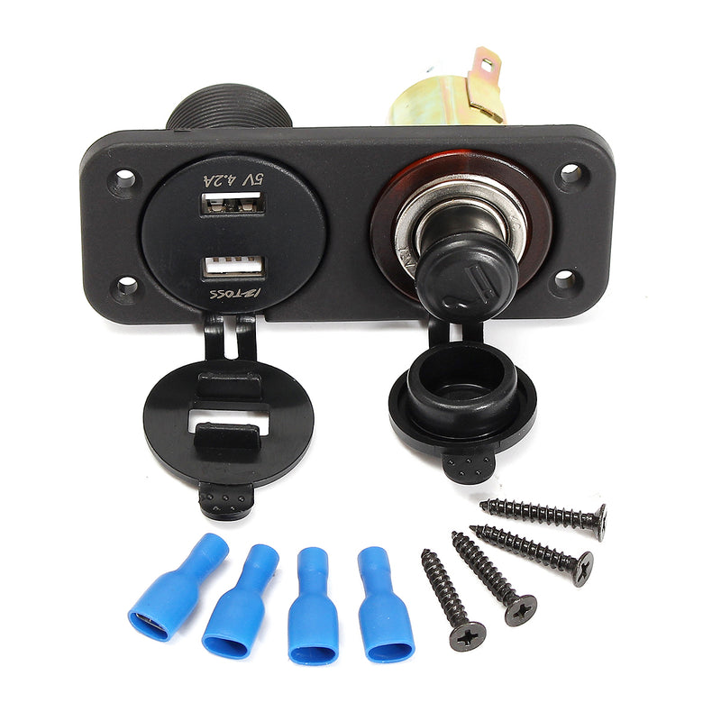 DC 12-24V Car Charger 2 USB Port + LED Volt Meterr + Car