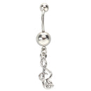 Pink Rhinestone Navel Belly Ring Music Note Dangle Fashion Chic Gift 50x13m E8I2