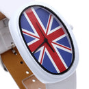White Leather Strap Wrist Quartz Watch for Women Girl Gift U5C9