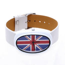 White Leather Strap Wrist Quartz Watch for Women Girl Gift U5C9