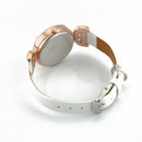 Rhinestone White Color Leather Strap Quartz Bracelet Watch for Women P2O9