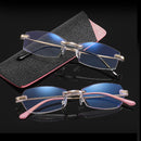 Anti-blue-light & Anti-ultraviolet Trimmed Frameless Presbyopic Glasses Metal Reading Glasses