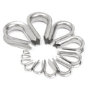 304 Stainless Steel M2 to M20 Silver Cable Wire Rope Thimbles Rigging Hardware 12 Sizes
