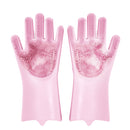 AUGIENB Magic Silicone Rubber Dish Washing Gloves Eco-Friend Semi-permanent Scrubber Cleaning Glove