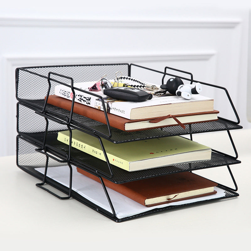 Single layer stackable file rack data rack office equipment Desktop Organizer