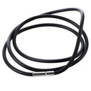 25.5 Inch 3MM Rubber Neck Cord Necklace with Stainless Steel Closure - BlackM8U2