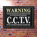 A3 Security Warning Sign Protected By 24 Hour CCTV Security Camera Sign Metal Waterproof Black