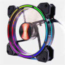 Coolmoon 12cm 1 Fan Colourful RGB LED Ring PC 12cm Case Cooling Fan and Controller LED Light Bar