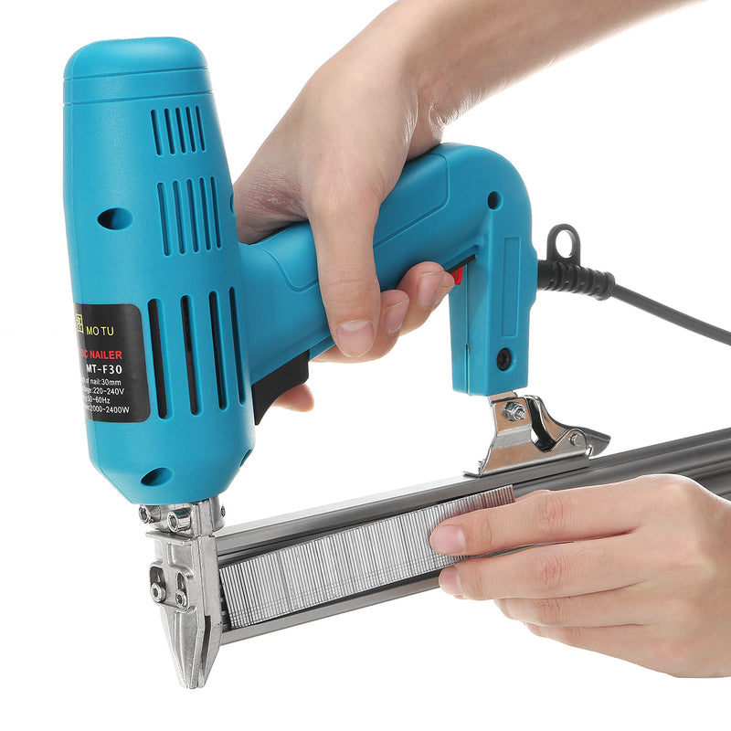 2000W 220V F30 Corded Electric Nailer Stapler Kit Electric Stapler 10-30 MM Straight Nail Stapler