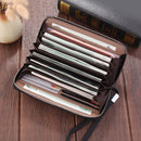 Hengsheng PU Men's Zipper Handbag Long Wallet Card Holder Coin Storage Bag