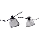 50 3X4in Organza Jewelry Gifts Pouches Black for Wedding Favor