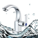 Bathroom Basin Sink Faucet Moon Curved Cold Tap Single Handle Electroplate Chrome Finish Deck Mount