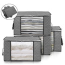 4 Pcs Foldable Clothes Storage Bag Blanket Quilt Closet Organizer Holder