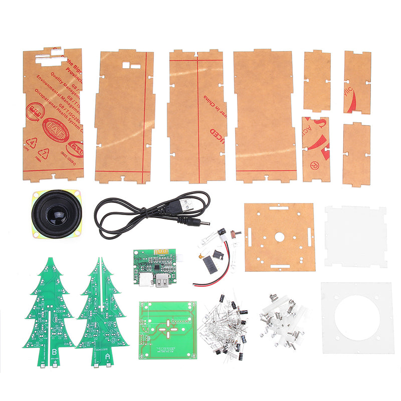 DIY Colorful Christmas Tree bluetooth MP3 Electronic Production Kit Music Remote Control Audio