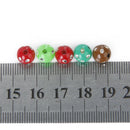 Lot of 100 plastic acrylic beads colored with strass glitter 8mm D8C4