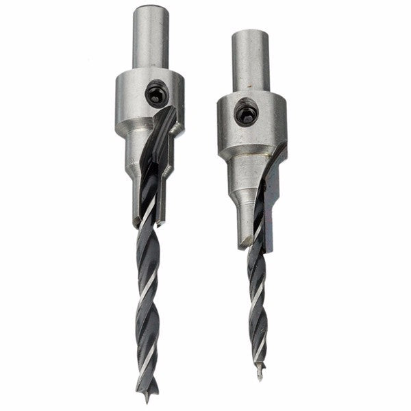 2pcs 4mm-5mm HSS 5 Flute Countersink Drill Bits Set Reamer Woodworking Chamfer