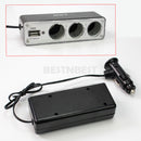 Auto Car Cigarette Lighter 3 Way Convertor Splitter Adapter Outlet 12V  JPT