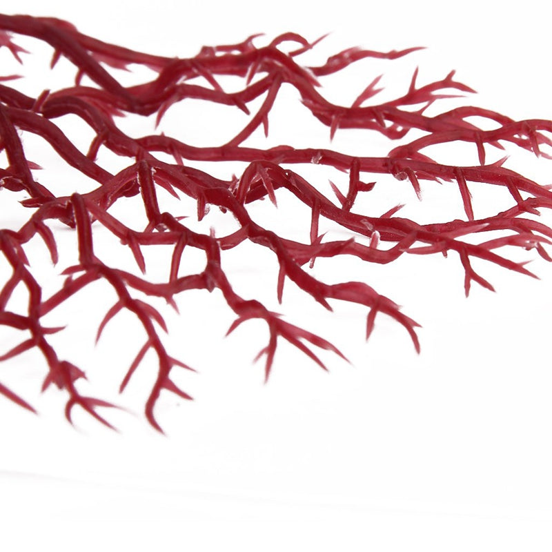 Aquarium Artificial Red Coral Underwater Plants Ornament Decorating H6U8