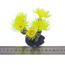 Artificial Faked Sea Anemone Coral Aquarium Ornament Decoration (Yellow)
