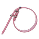 Pink PU Dog Pet Pitbull Rhinestone Stud Rivets Neck Collar Strap M