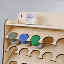 50 Pots Wooden Paint Rack Laser Cutting Modular Painting Holder Pigment Bottle Brush Tool Storage Holes DIY Decor