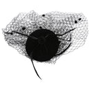Ladies Hairspray Decoration Net Yarn Punk Burlesque Mini Hat Black X4M3