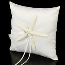 Wedding Ring Pillow Cushion Bearer Starfish Decorated 20 x 20cm---Ivory