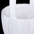 white Satin Wedding flower girl basket Crystal Rhinestone Decor F8Z3