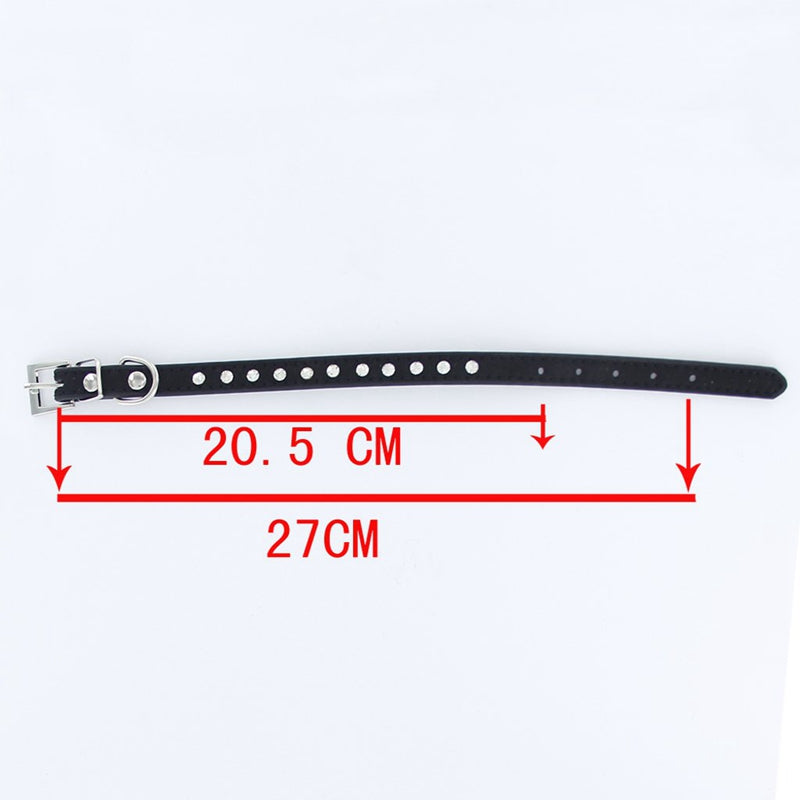 Pet Dog Cat Leatherette Crystal Rhinestone Collar Size XS - Black
