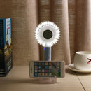 2 In 1 USB Rechargeable Mini Handheld Fan Small Desk Personal Portable Fan Table Fan Mirror Cooling Electric Fan Supplementary Light Function