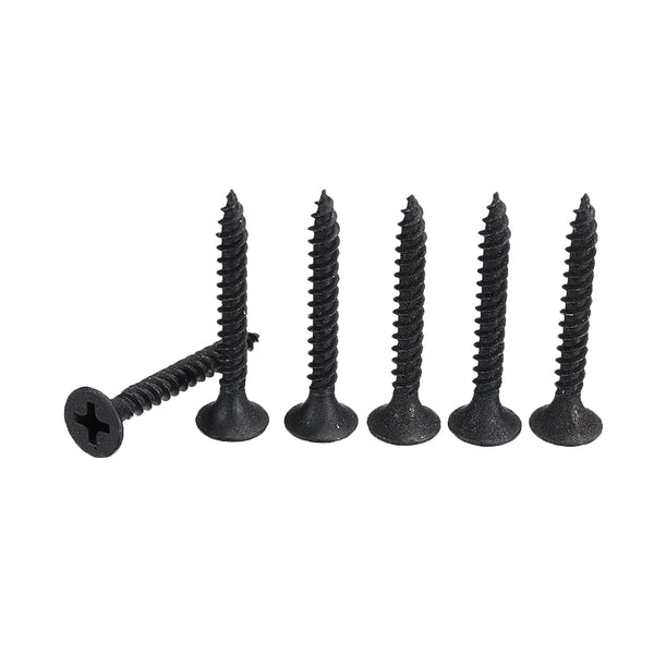 Suleve M3.5CP4 700Pcs M3.5 Cross Black Recessed Flat Head Self Tapping Ash Phosphorus Drywall Metric Threaded Wood Screw Nail Bolt
