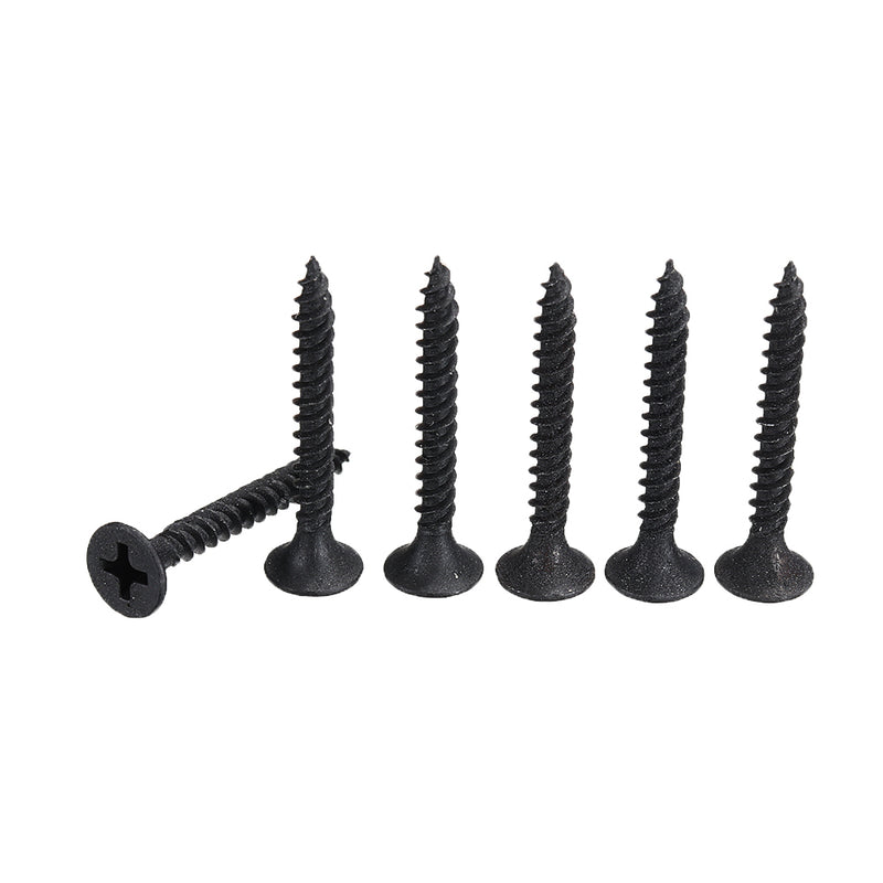 Suleve M3.5CP4 700Pcs M3.5 Cross Black Recessed Flat Head Self Tapping Ash Phosphorus Drywall Metric Threaded Wood Screw Nail Bolt