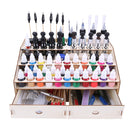 Wooden Pigment Bottle Storage Organizer 15/80 Holes Color Paint Ink Brush Stand Rack Modular Holder