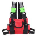 Nylon Radio Walkie Talkie Chest Pockets Harness Bag Backpack Holster Pack Pouch