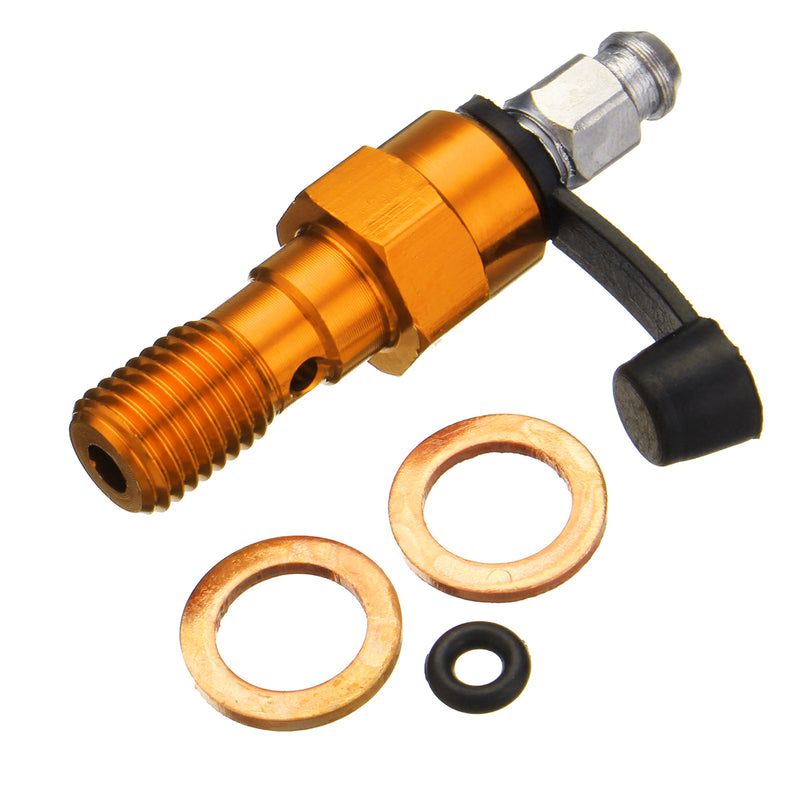 CNC M10x1.25mm Motorcycle Brake Caliper Bleed Screw Nipple Banjo Bolt Dust Cap
