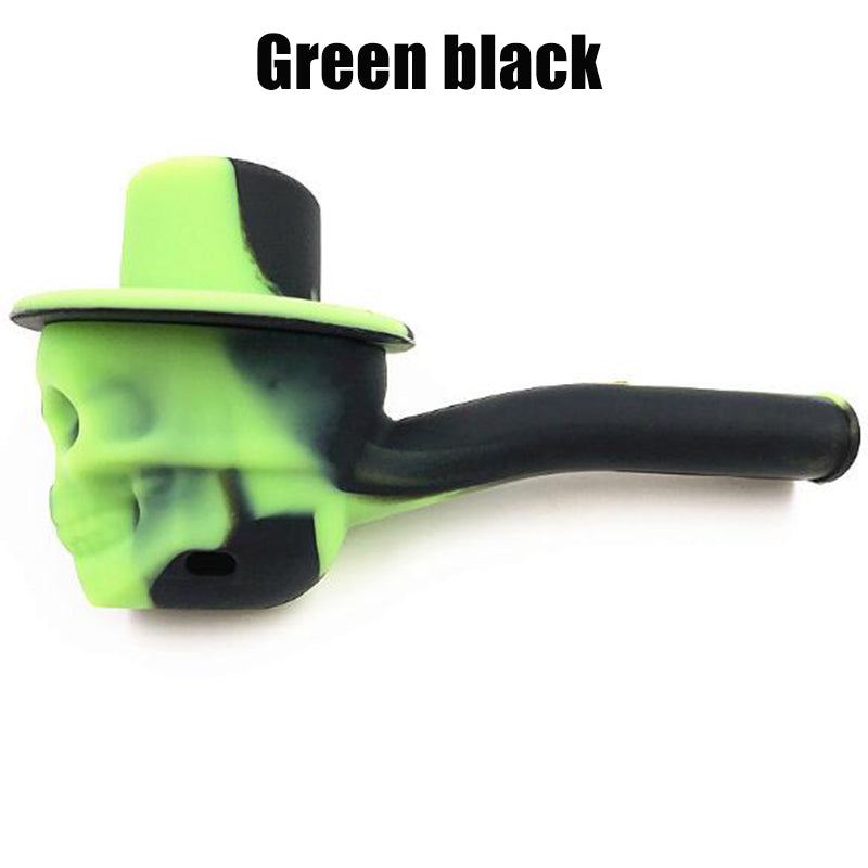 Silicone Smoking Water Pipe Skull Head Shape Mini Pipes Weed Hand