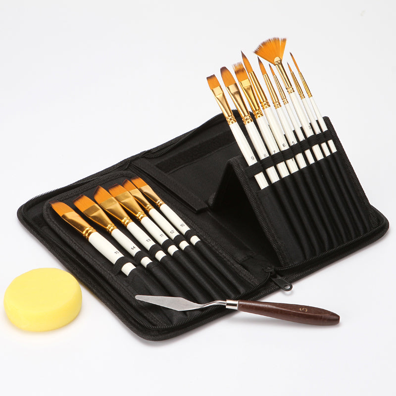 Zhuting 15 Pearl White Nylon Practical Writing Brush Set